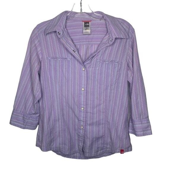 The North Face Womens Top Size M Light Purple Button Down 3/4 Sleeve Shirt - Picture 1 of 15